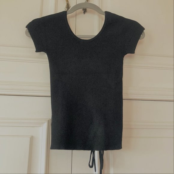 *Brand New with Tags* Ribbed Ruched Adjustable Hem Scoop Neck Sweater XXS - Picture 4 of 16